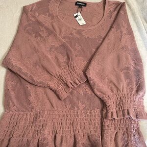 Express Women's Pink Lace blouse
